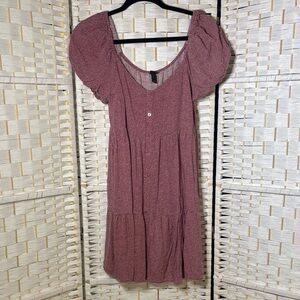 Wild Fable Mauve Puff Sleeve Dress